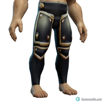 Golem Shard Leggings worn by a human male, rendered from the Forever client