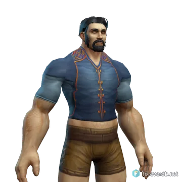 Abjurer's Tunic worn by a human male, rendered from the Forever client