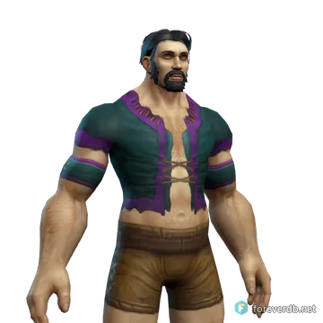 Darkmist Armor worn by a human male, rendered from the Forever client