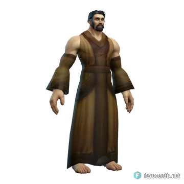 Apprentice's Robe worn by a human male, rendered from the Forever client