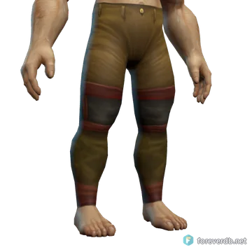 Ragged Leather Pants worn by a human male, rendered from the Forever client