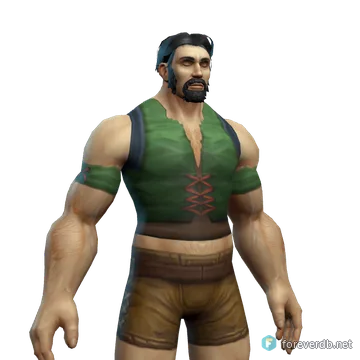 Cracked Leather Vest worn by a human male, rendered from the Forever client