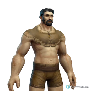 Primitive Mantle worn by a human male, rendered from the Forever client