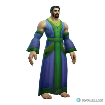 Light Magesmith Robe worn by a human male, rendered from the Forever client
