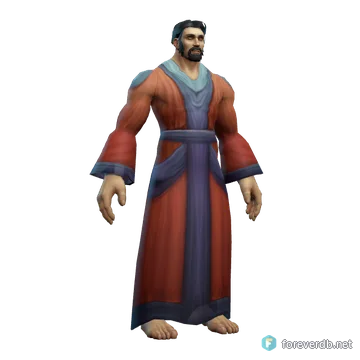 Double-Stitched Robes worn by a human male, rendered from the Forever client
