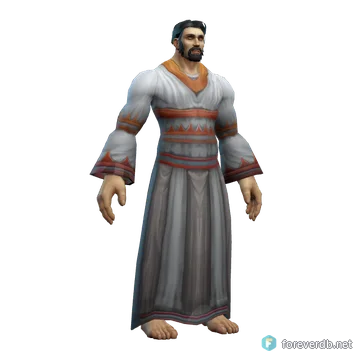 Shimmering Silk Robes worn by a human male, rendered from the Forever client
