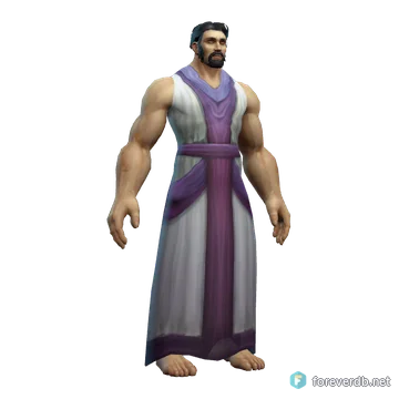 Snowy Robe worn by a human male, rendered from the Forever client