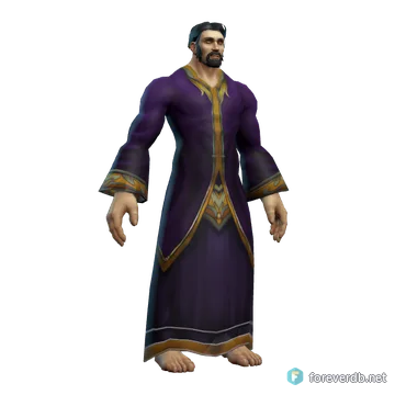 Lesser Wizard's Robe worn by a human male, rendered from the Forever client