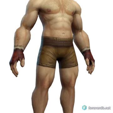 Smoldering Gloves worn by a human male, rendered from the Forever client