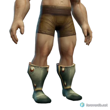 Savage Mail Boots worn by a human male, rendered from the Forever client