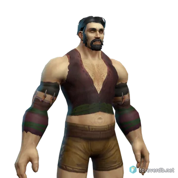 Sanguine Armor worn by a human male, rendered from the Forever client