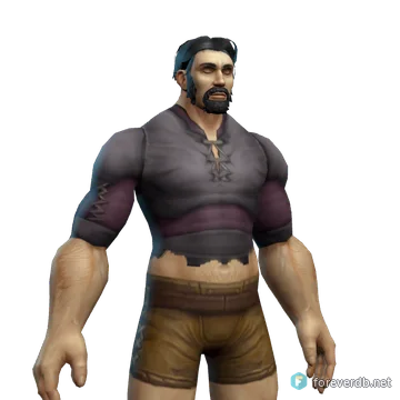 Dark Leather Tunic worn by a human male, rendered from the Forever client