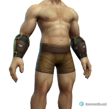 Green Leather Bracers worn by a human male, rendered from the Forever client