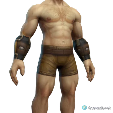 Guardian Leather Bracers worn by a human male, rendered from the Forever client