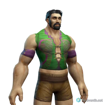 Venomshroud Vest worn by a human male, rendered from the Forever client