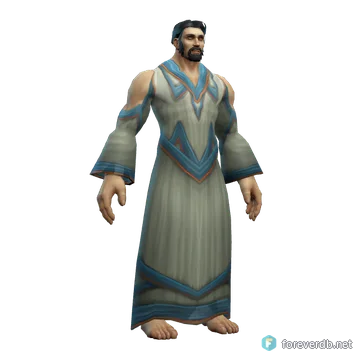 Neophyte's Robe worn by a human male, rendered from the Forever client
