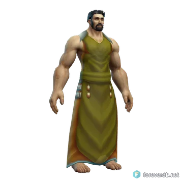 Neophyte's Robe worn by a human male, rendered from the Forever client