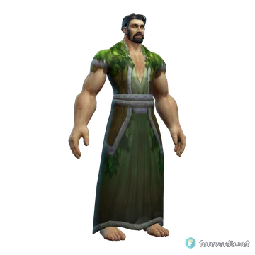 Novice's Robe worn by a human male, rendered from the Forever client
