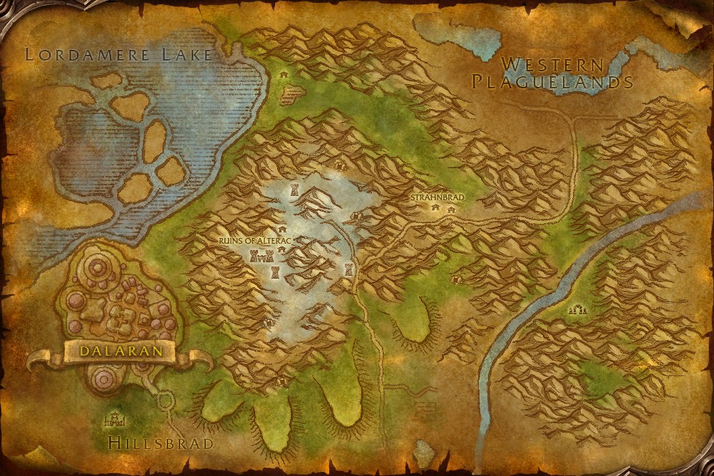 The Alterac Mountains map from the WoW Forever client