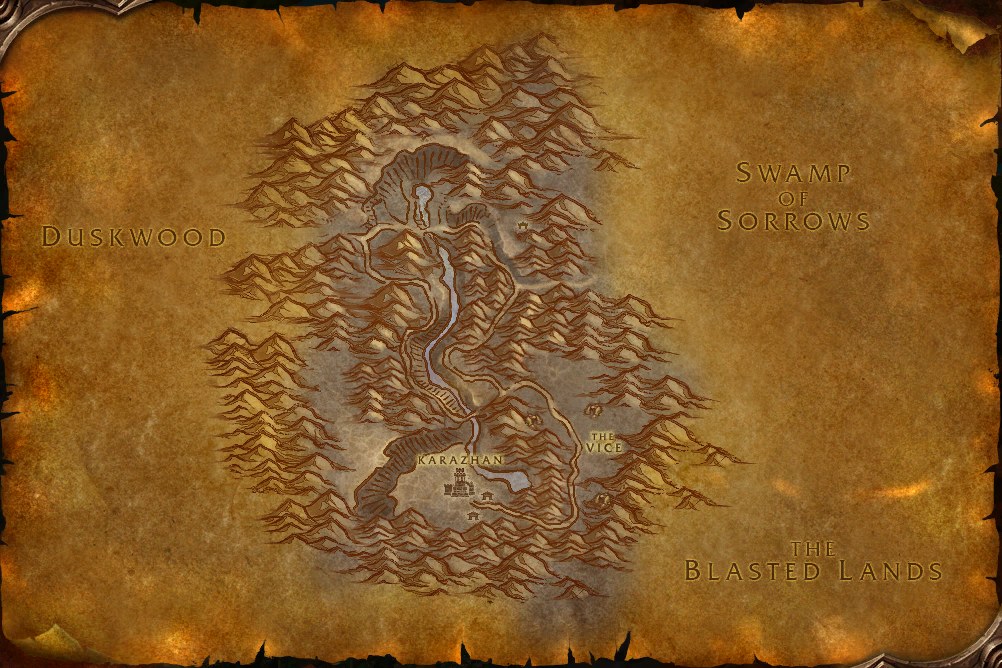 La carte du Défilé de Deuillevent du client WoW Forever