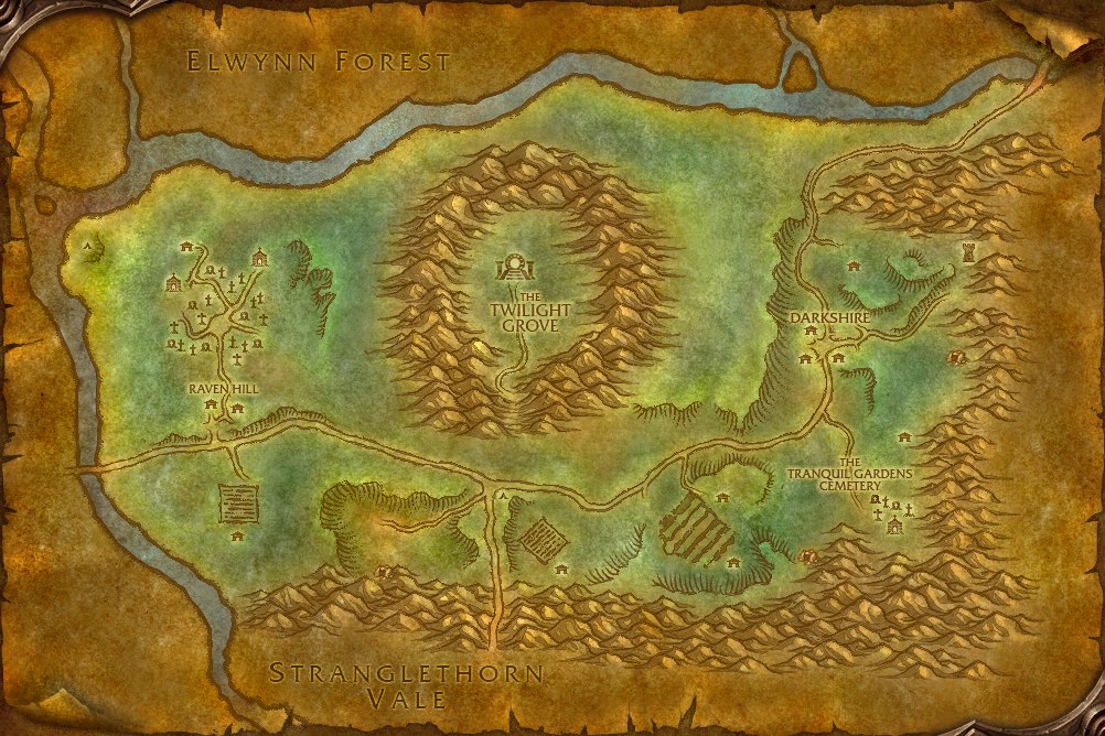 The Duskwood map from the WoW Forever client