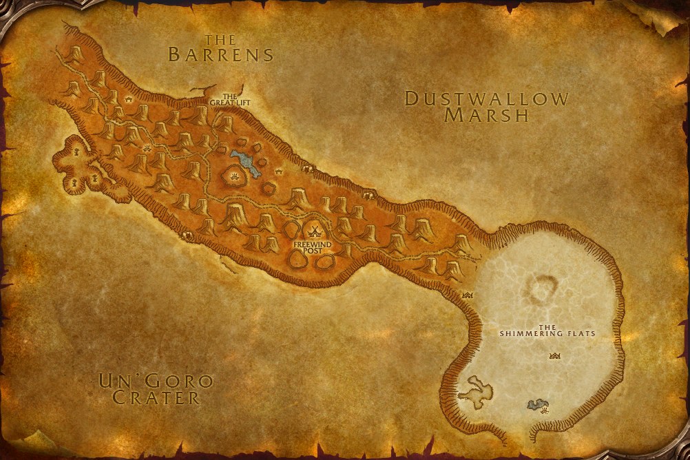 Die Karte von Tausend Nadeln aus dem WoW-Forever-Client