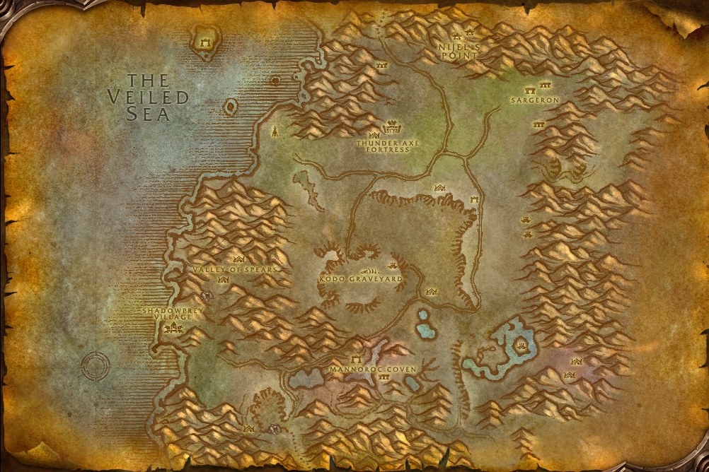La carte de Désolace du client WoW Forever