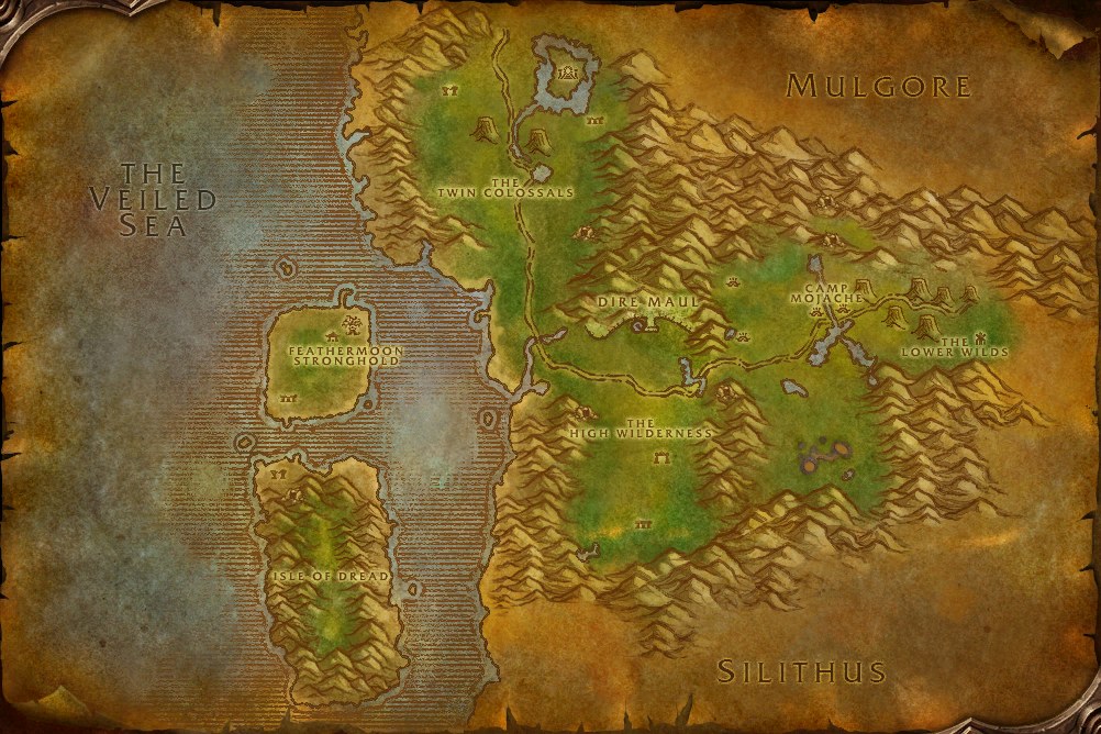 Die Karte von Feralas aus dem WoW-Forever-Client