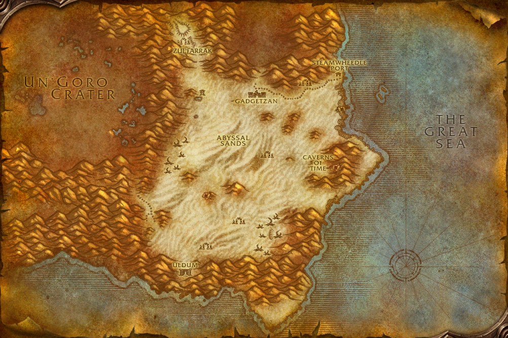 Die Karte von Tanaris aus dem WoW-Forever-Client