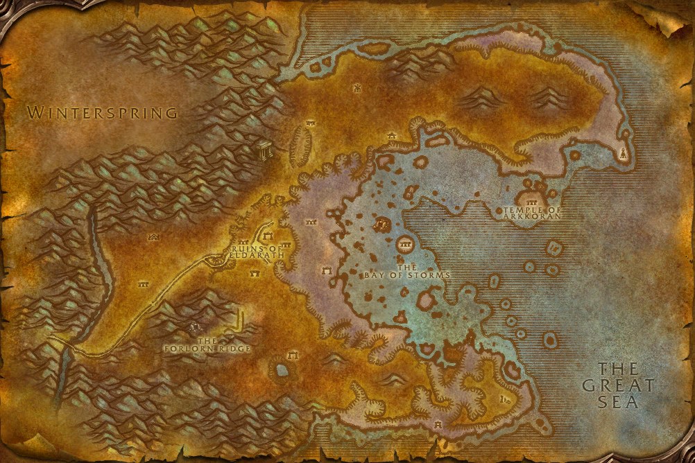 The Azshara map from the WoW Forever client