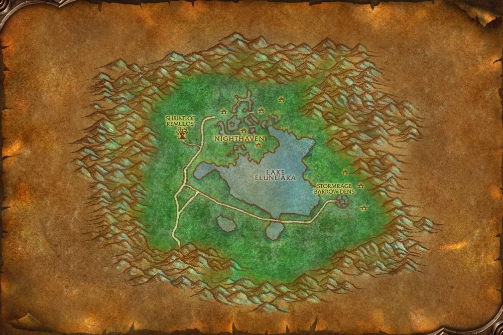 The Moonglade map from the WoW Forever client
