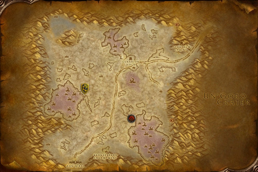 Die Karte von Silithus aus dem WoW-Forever-Client