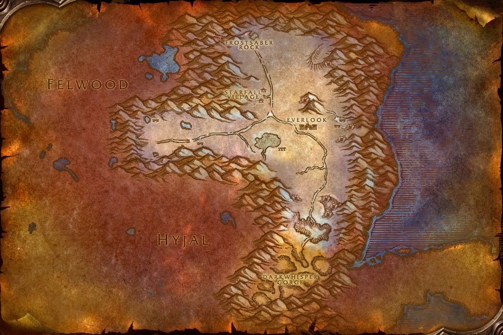 Die Karte von Winterspring aus dem WoW-Forever-Client