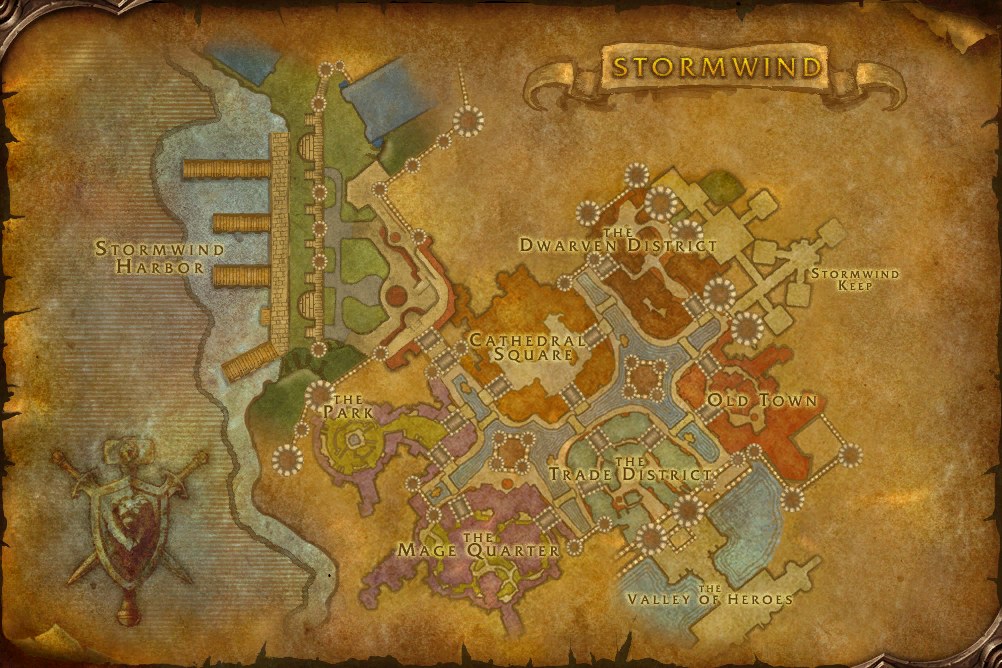 The Stormwind City map from the WoW Forever client