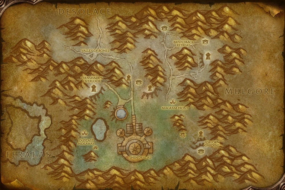 The Shen'dralas map from the WoW Forever client
